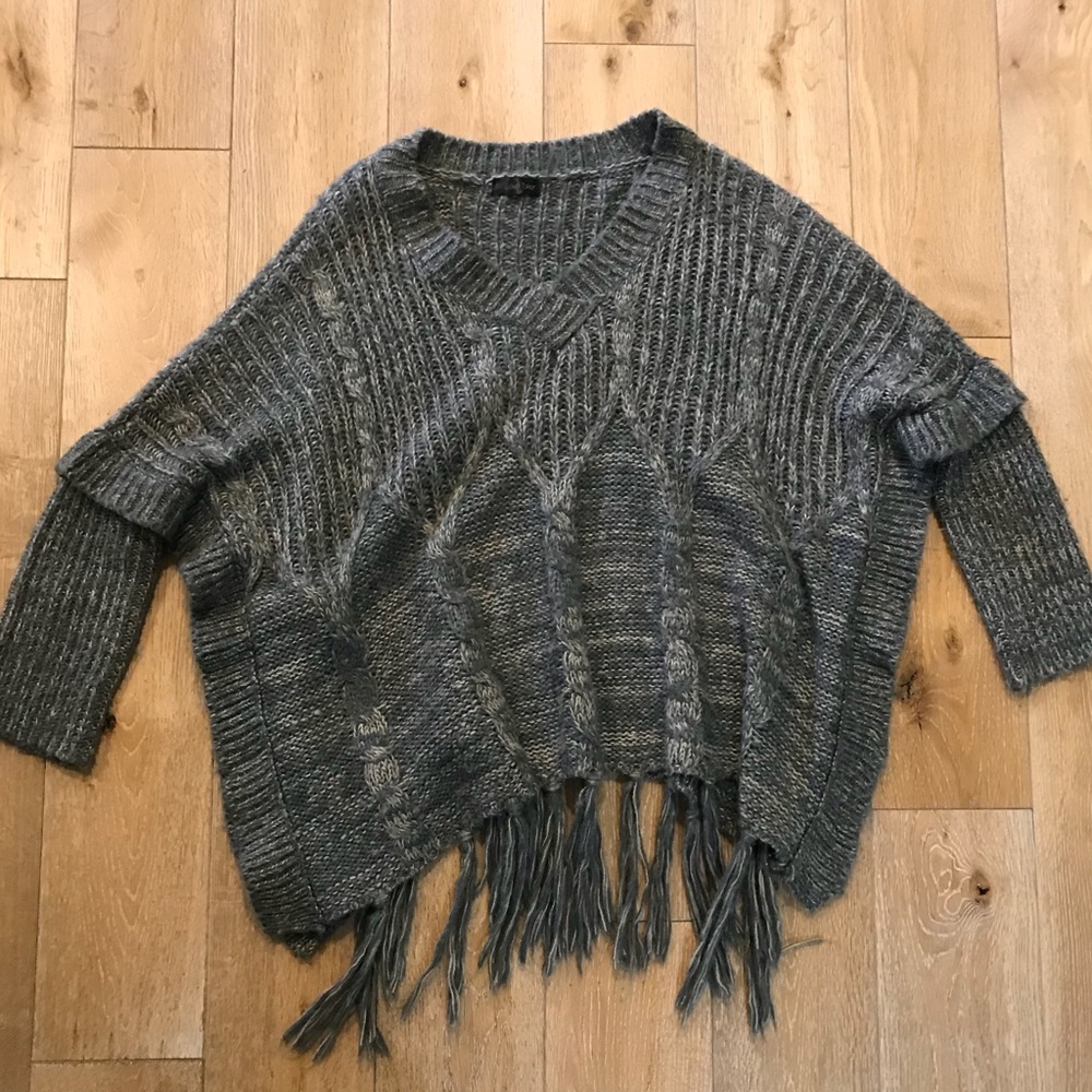 Grey Poncho Sweater